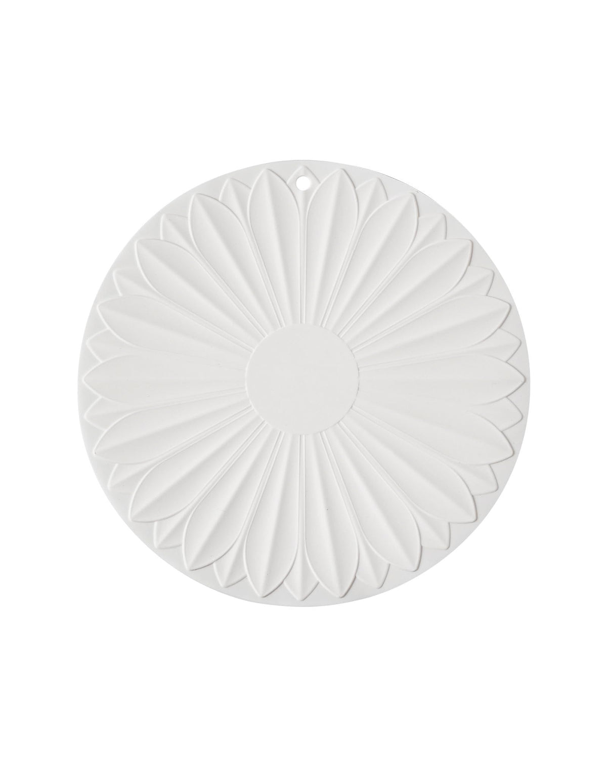 Trivet for Hot Dishes and Pots, 7 Inch Round Silicone, White