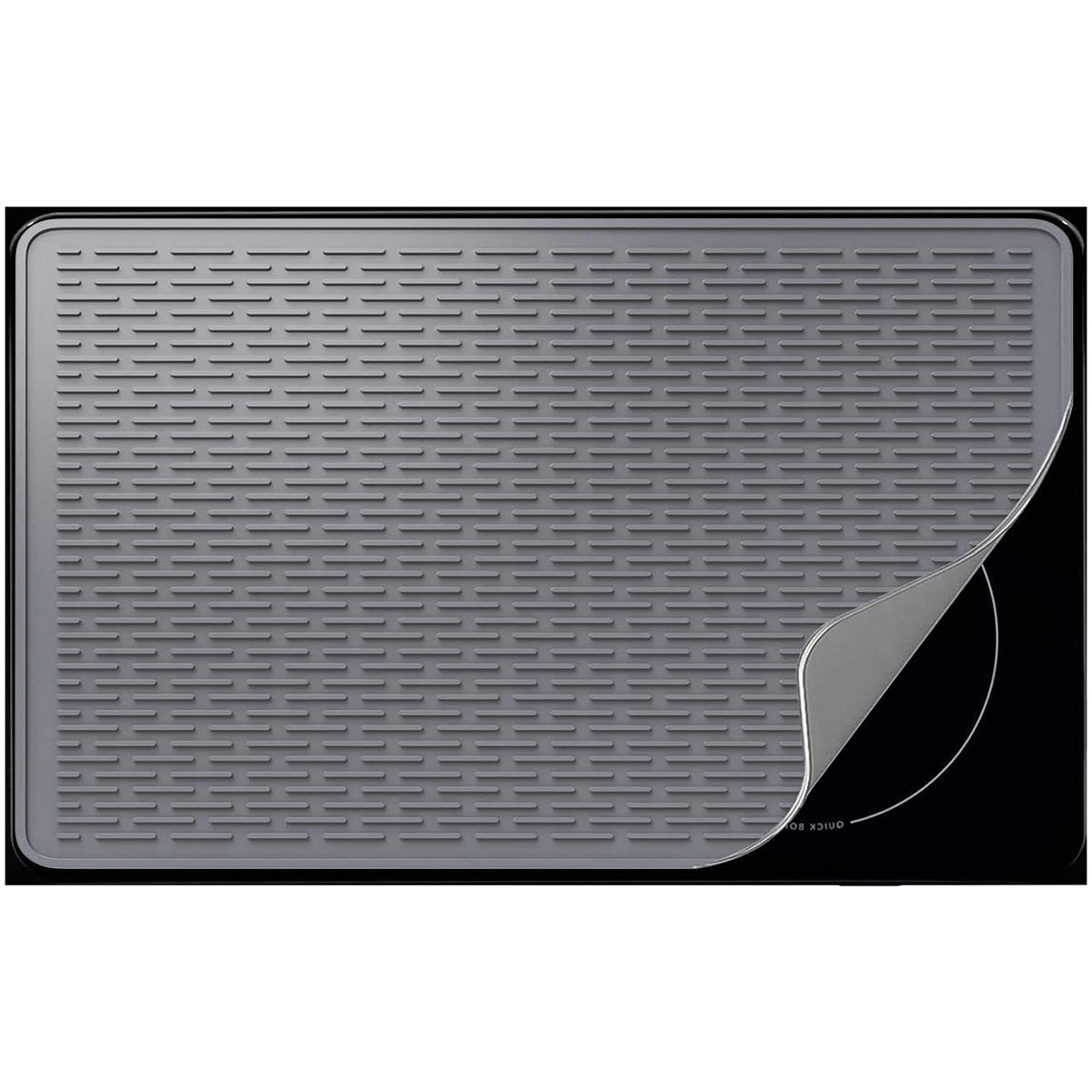 Stove Top Cover for Electric Stove- Range Covers for Electric Stove,Silicone XXL Dish Drying Mat, Glass Cooktop Covers, Flat RV Range top Mats (Black, 28"x20")