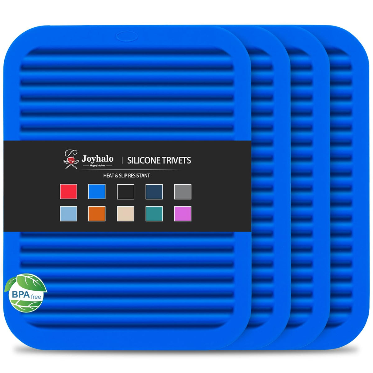 Joyhalo 4 Pack Square Silicone Trivets