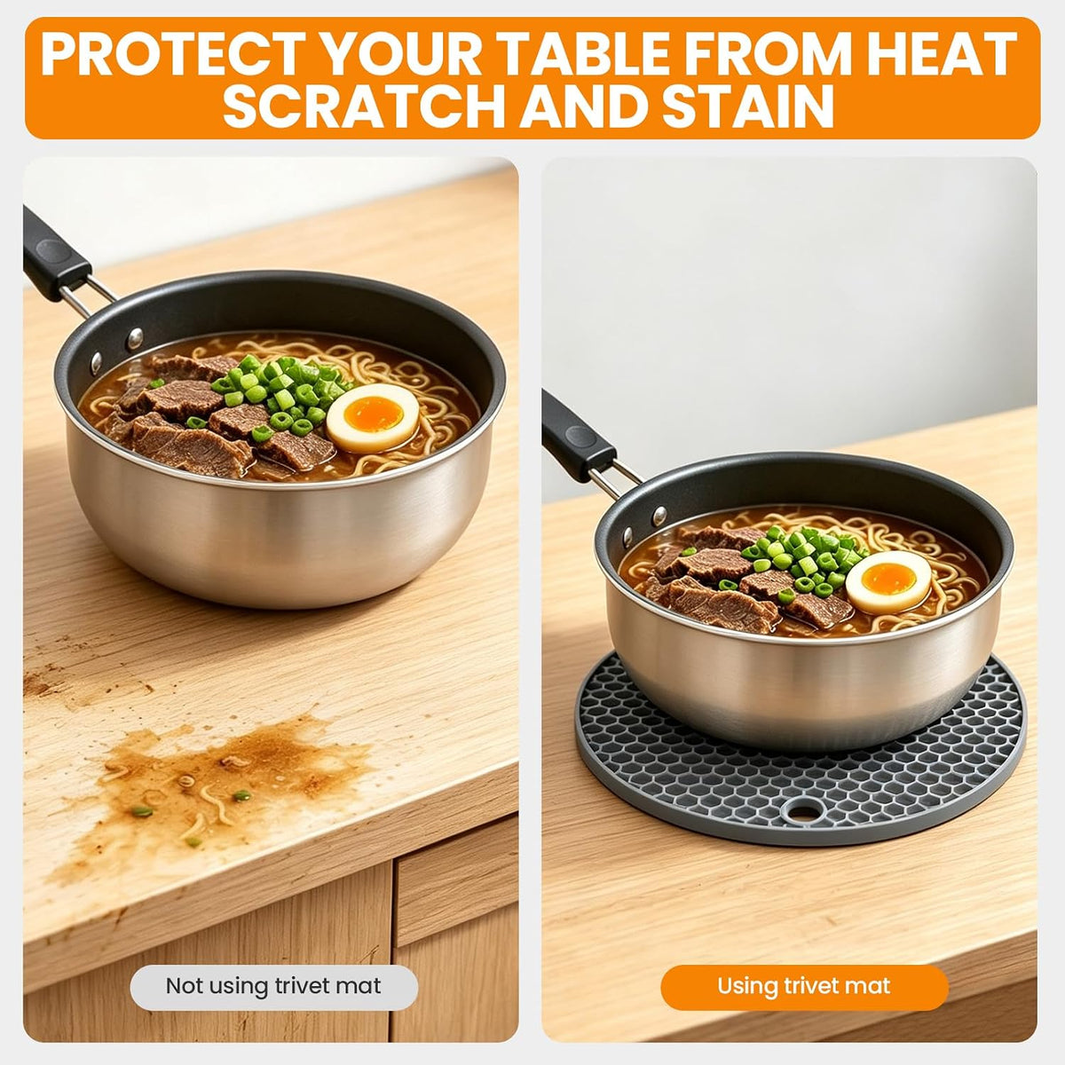 Silicone Trivet for Hot Dishes, Silicone Pot Mat 4 Pack