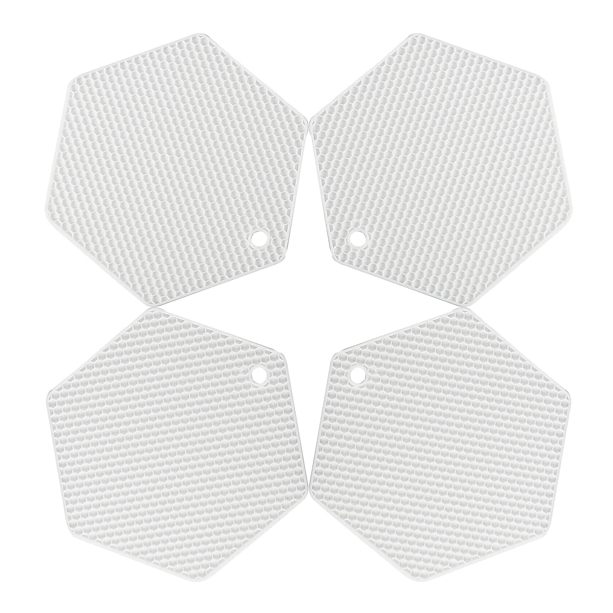 4 Packed Silicone Trivet Mats - DIY Different Size Dish Drying Mat, Hot Pot Holder for Pots & Pans, Non-Slip & Heat Resistant Kitchen Hot Pads for Countertops & Table,Grey