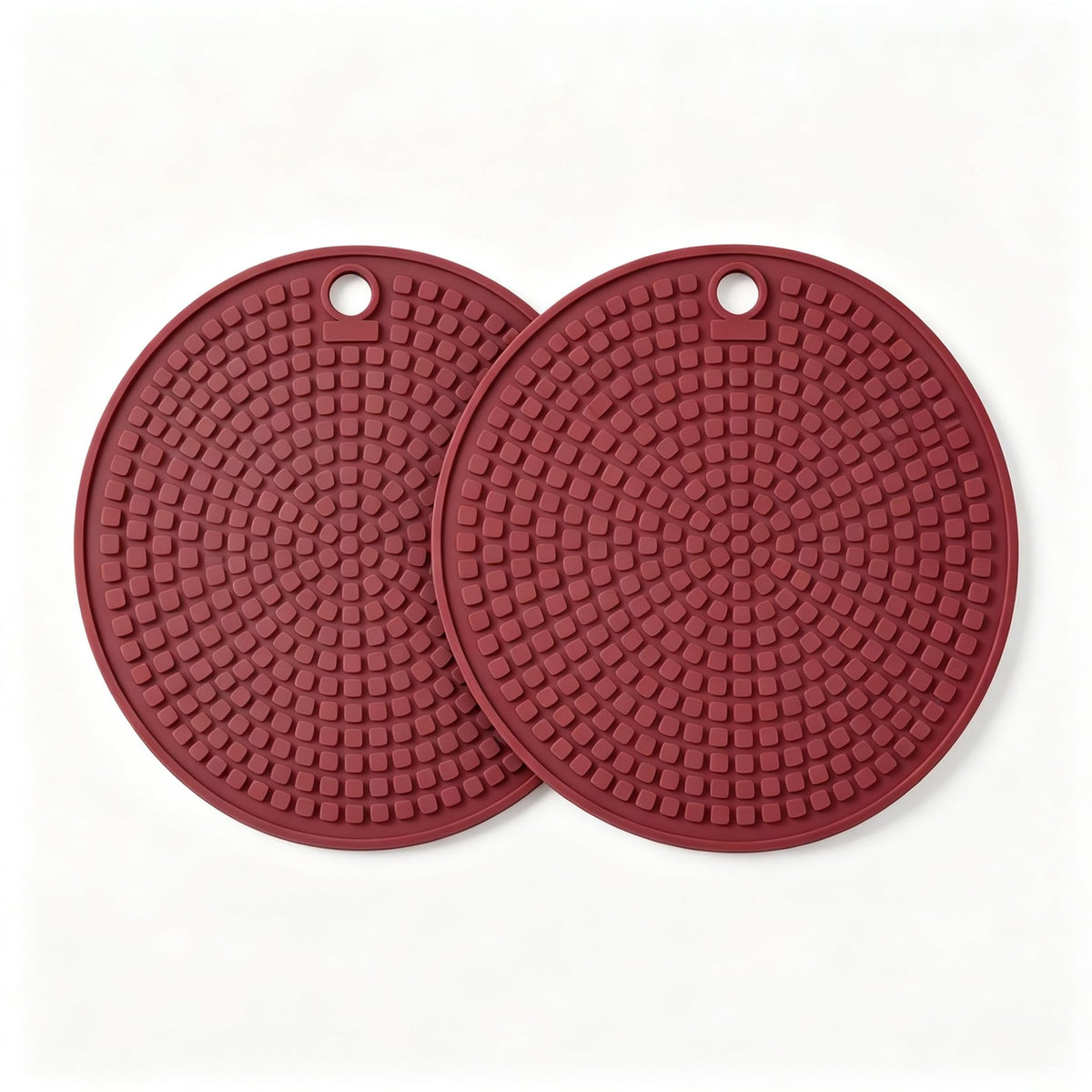 2‑Pack Round Silicone Trivets, 7.1 Inch, Heat‑Resistant (Black)