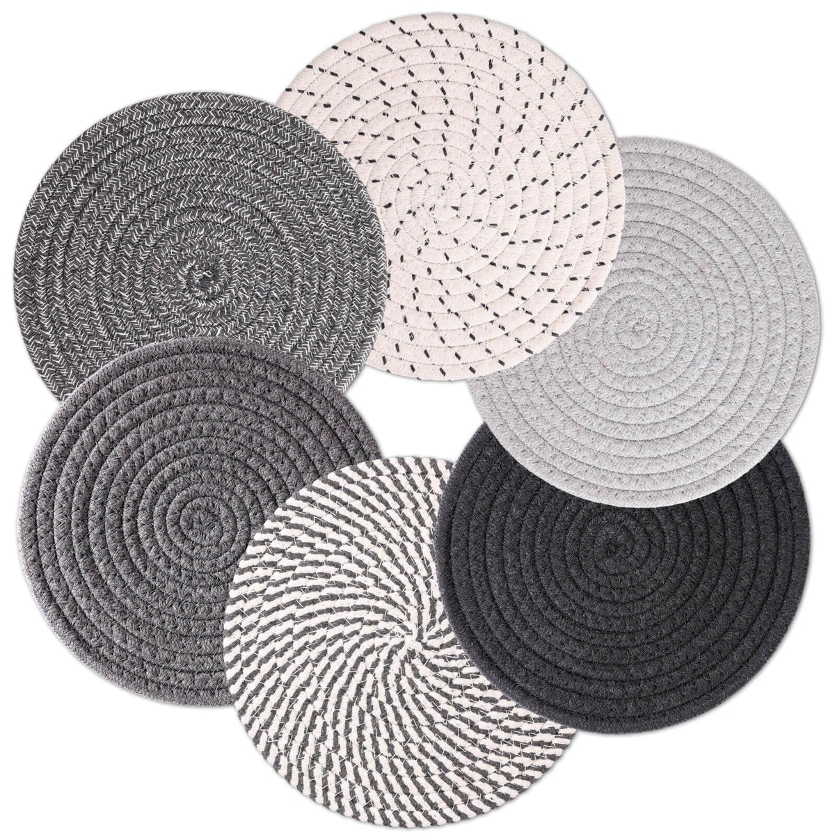 Billbotk 8'' Trivets Hot Dishes, Hot pots and Pans, 6 Heat Resistant Hot Pads, Pot Holders Kitchen, Hot Plate Mats Kitchen Countertops, Table, Home Essentials New Home and Farmhouse Decor