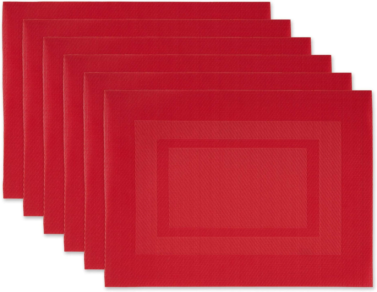 DII Vinyl Tabletop Collection, Placemat Set, 13x17.25, Nautical Blue, 6 Piece