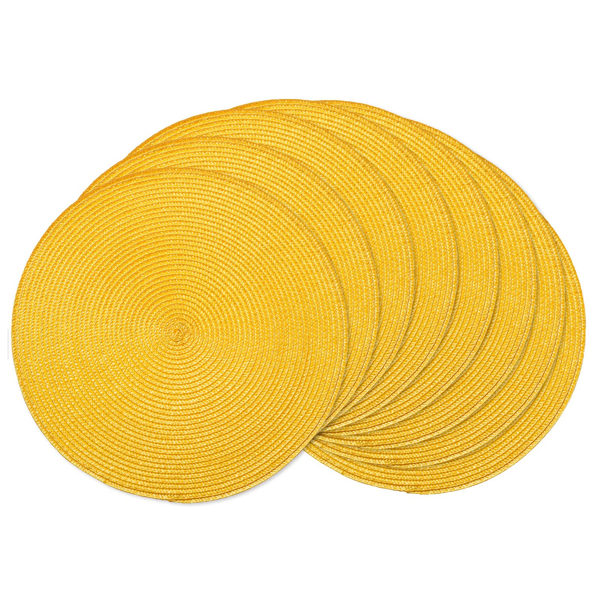 AHHFSMEI Round Braided Placemats Set of 6 15 Inch Burnt Orange Table Mats