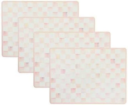 MACKENZIE-CHILDS Cork-Back Placemat Set, Gray-and-White Sterling Check