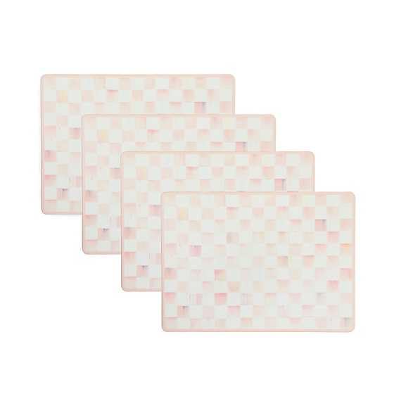 MACKENZIE-CHILDS Cork-Back Placemat Set, Gray-and-White Sterling Check