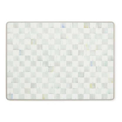 MACKENZIE-CHILDS Cork-Back Placemat Set, Gray-and-White Sterling Check