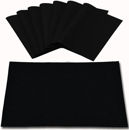 Linen Placemats Set of 8, Machine Washable, Heat Resistant, Wrinkle Free, Thick Polyester Kitchen Place Mats for Dining Table (Orange)