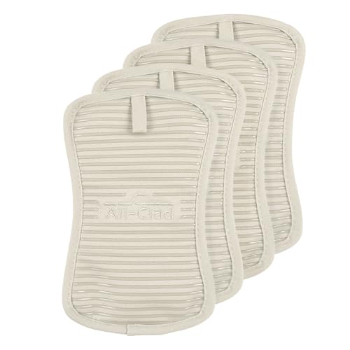 All-Clad Premium Pot Holder & Heating Pad, (2-Pack) Heat Resistant to 500 Degrees, 100% Cotton 10"x6.25" for Kitchen and Barbeque, Chili Red
