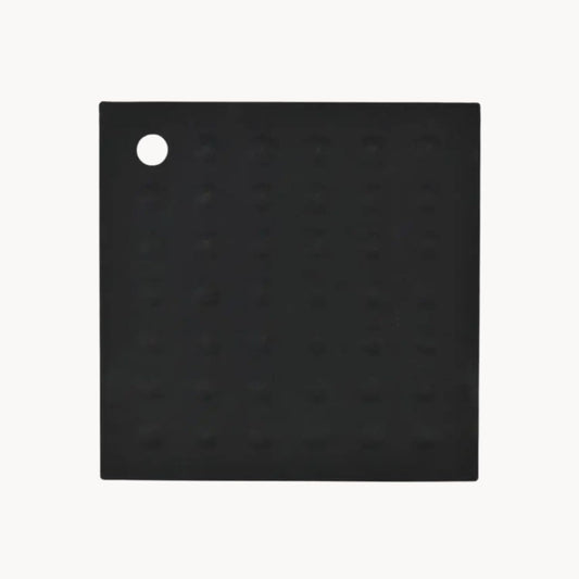 Lamson Silicone Pot Holder, 7x7 in Heat Resistant Trivet, Black