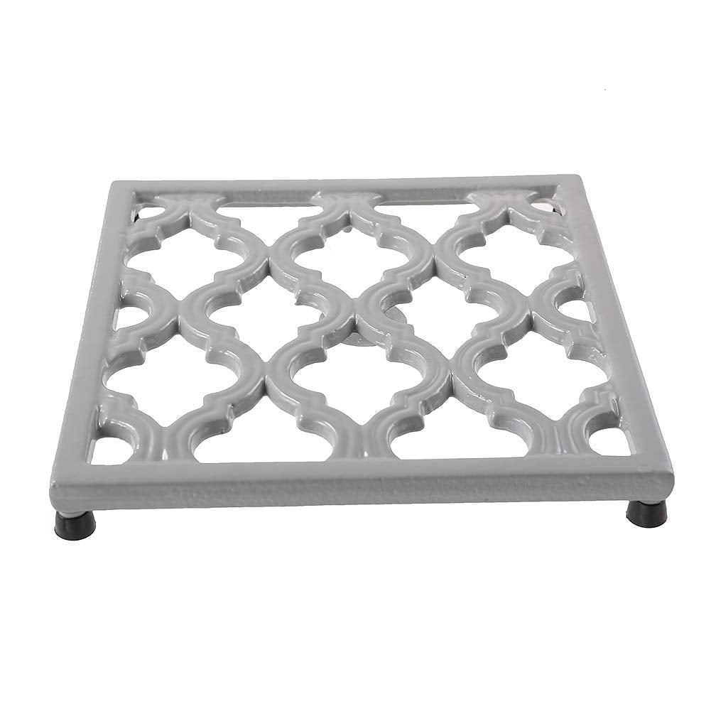 JOGREFUL Cast Iron Trivets, Kitchen Pot Heat Resistant Mats Gray, 2 Pack