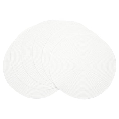 SHACOS Round Braided Placemats Set of 4 Washable Place Mats for Dining Tables 15 inch Non Slip Kitchen Table Mats (Beige, 4)