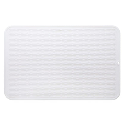 MicoYang Silicone Dish Drying Mat — Quick-Dry Ridges Counter & Sink Pad, Heat-Resistant Trivet to 450°F, Non-Slip & Dishwasher Safe, Roll-Up Storage, 18 Colors & 9 Sizes (Black, 16"×12")