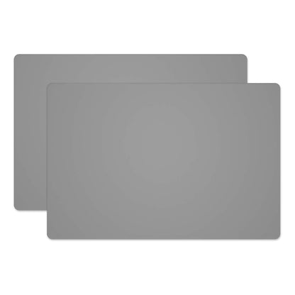 Silicone Placemats, Food-Grade Non-Slip Waterproof, Dining, Stain Resistant, Countertop Protector, Kitchen Counter Mat, Heat Resistant, Baking mat Dishwasher Safe (15.7x11.8Inch-4pack, Gray)