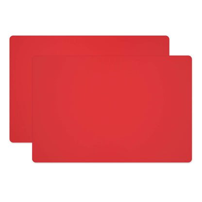 Silicone Placemats, Food-Grade Non-Slip Waterproof, Dining, Stain Resistant, Countertop Protector, Kitchen Counter Mat, Heat Resistant, Baking mat Dishwasher Safe (15.7x11.8Inch-4pack, Gray)