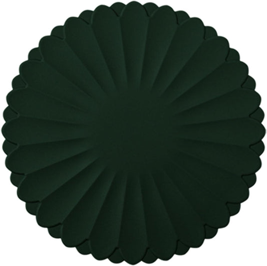 Heat-Resistant Silicone Trivet Mats, Non-Slip Hot Plate Holder for Kitchen Countertops & Dining Table, Reusable Pot Holder Pad with Secure Grip, Dishwasher Safe (Green, Diameter: 30cm/11.81")