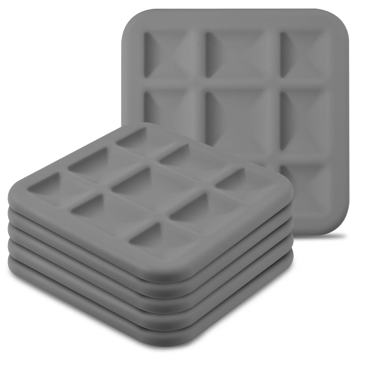 Silicone Trivet Mats 6 Pack Trivets for Hot Dishes Hot Pads for Kitchen, Trivets for Hot Pots and Pans,Heat-Resistant Non-Slip Dinner Plate Mat (Brown)