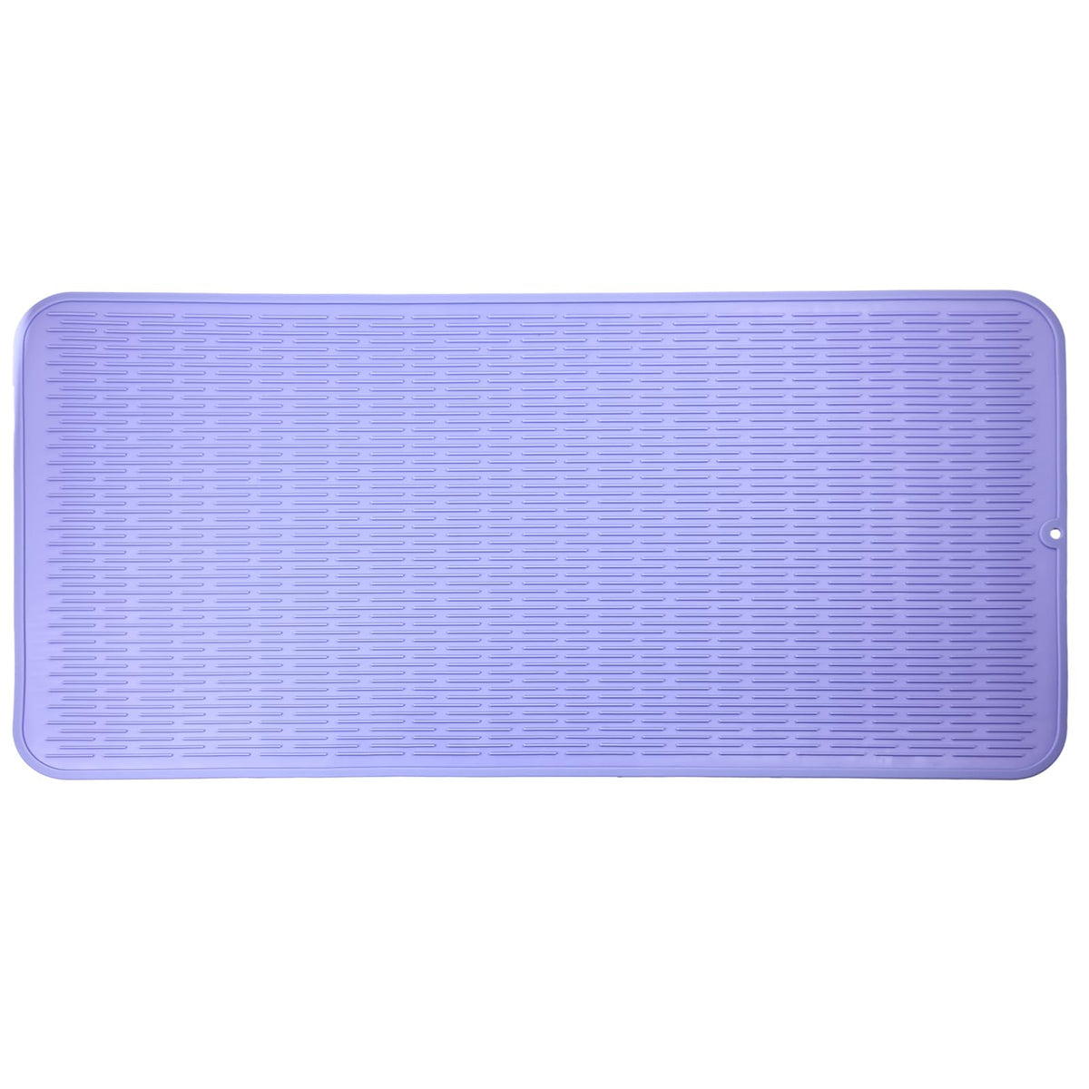 MicoYang Silicone Dish Drying Mat — Quick-Dry Ridges Counter & Sink Pad, Heat-Resistant Trivet to 450°F, Non-Slip & Dishwasher Safe, Roll-Up Storage, 18 Colors & 9 Sizes (Black, 16"×12")