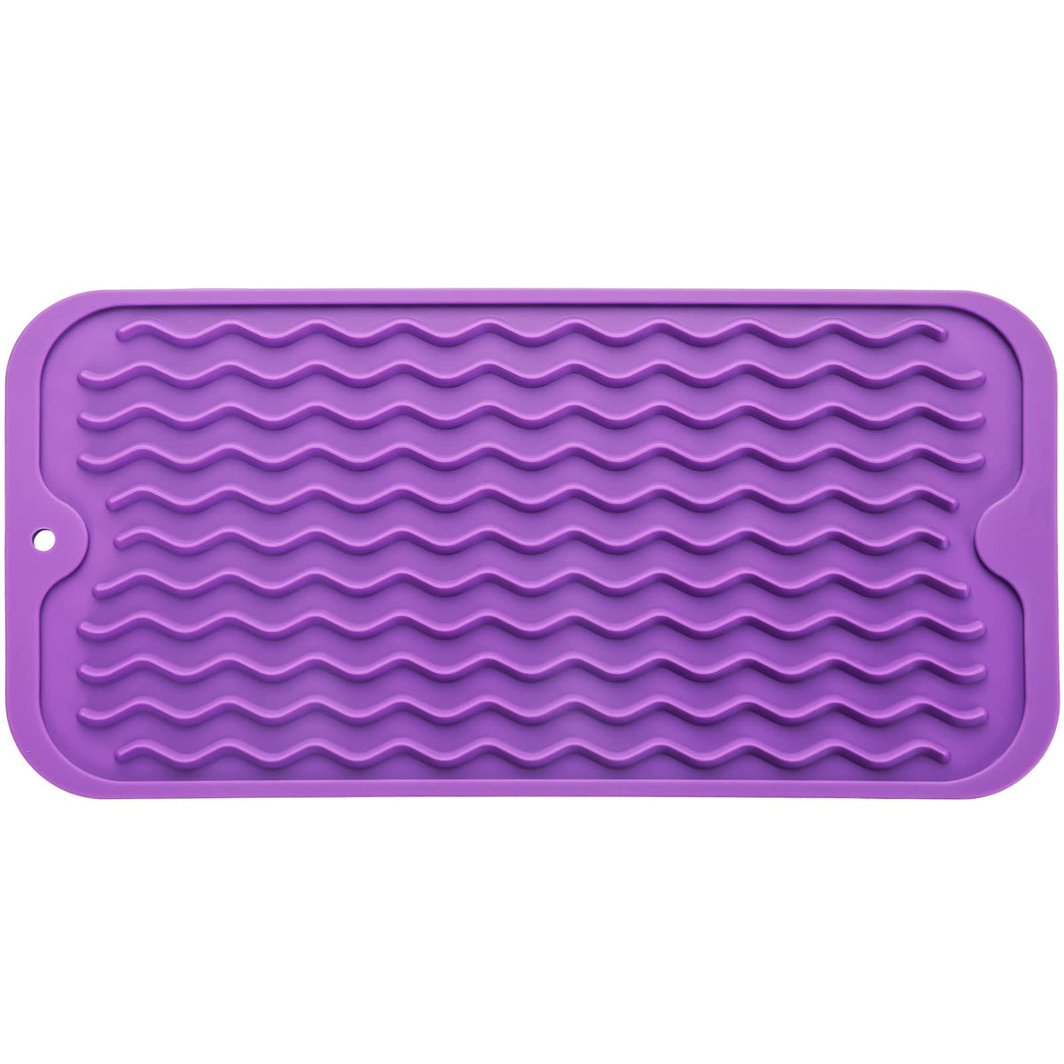 MicoYang Silicone Dish Drying Mat — Quick-Dry Ridges Counter & Sink Pad, Heat-Resistant Trivet to 450°F, Non-Slip & Dishwasher Safe, Roll-Up Storage, 18 Colors & 9 Sizes (Black, 16"×12")