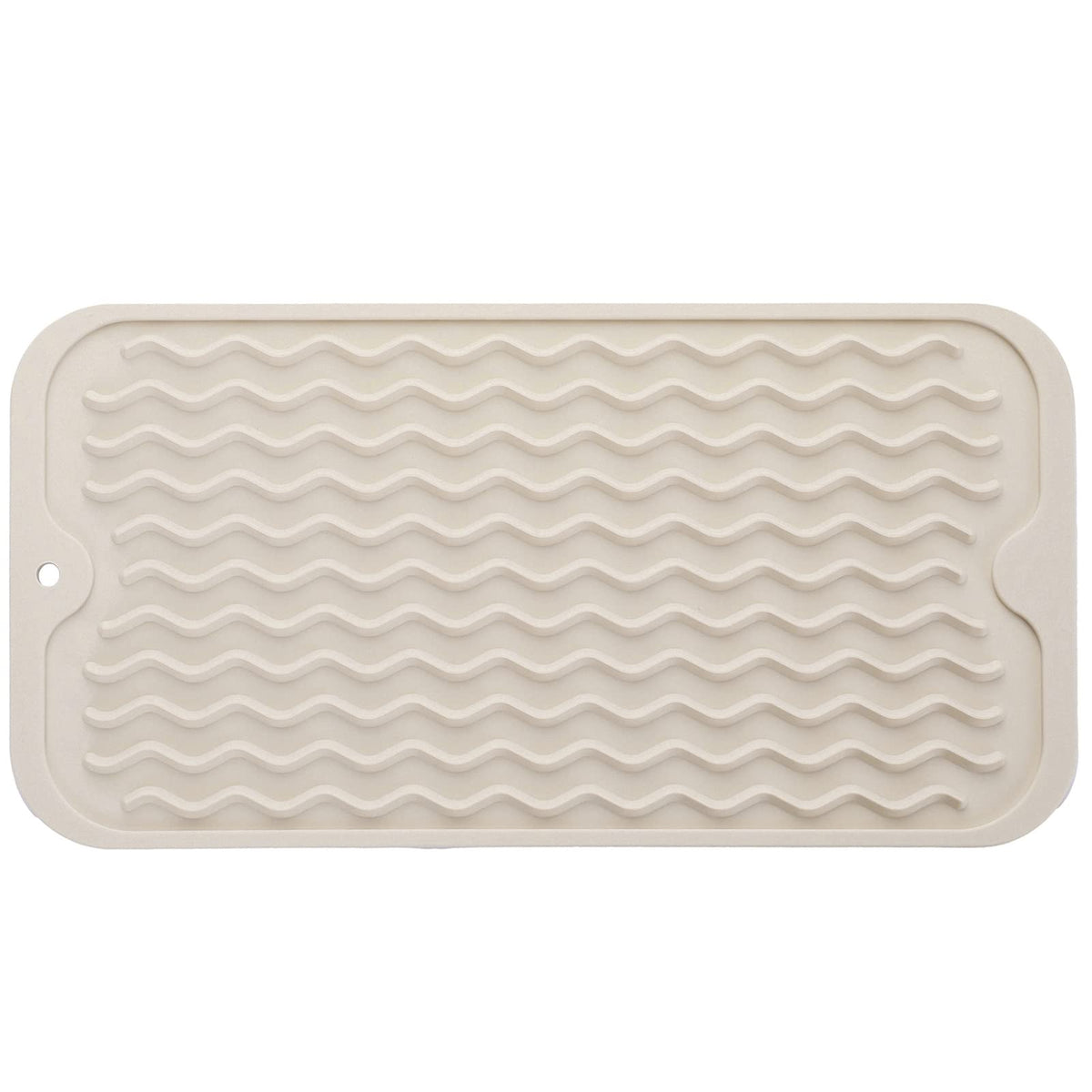 MicoYang Silicone Dish Drying Mat — Quick-Dry Ridges Counter & Sink Pad, Heat-Resistant Trivet to 450°F, Non-Slip & Dishwasher Safe, Roll-Up Storage, 18 Colors & 9 Sizes (Black, 16"×12")