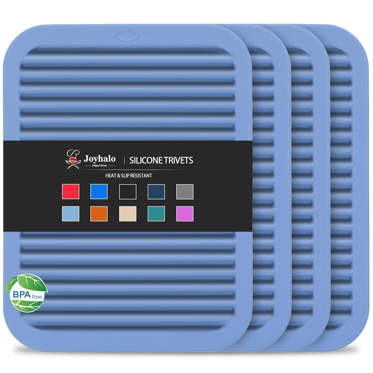 Joyhalo 4 Pack Square Silicone Trivets