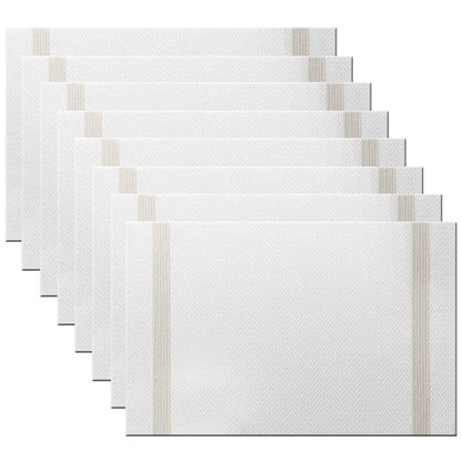 PIGCHCY Placemats,Durable Placemats for Dining Table,Washable Woven Vinyl Kitchen Placemats Set of 4 (Brown)