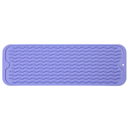 MicoYang Silicone Dish Drying Mat — Quick-Dry Ridges Counter & Sink Pad, Heat-Resistant Trivet to 450°F, Non-Slip & Dishwasher Safe, Roll-Up Storage, 18 Colors & 9 Sizes (Black, 16"×12")