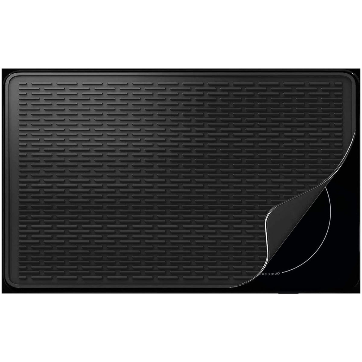 Stove Top Cover for Electric Stove- Range Covers for Electric Stove,Silicone XXL Dish Drying Mat, Glass Cooktop Covers, Flat RV Range top Mats (Black, 28"x20")