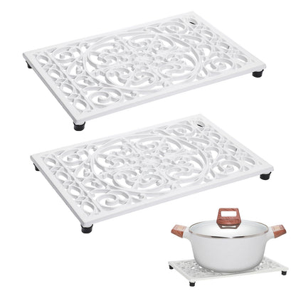 Sumnacon Cast Iron Trivet 2Pcs Heat Resistant Trivets for Hot Pots and Pans