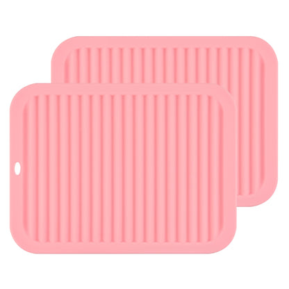Silicone Hot Pads for Kitchen, Trivets for Hot Pots and Pans, Multi-Purpose Trivets for Quartz Countertops, Non Slip Trivet Mat, Silicone Mats for Kitchen Counter Pot Holders Set 2 Black
