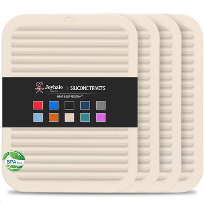 Joyhalo 4 Pack Square Silicone Trivets