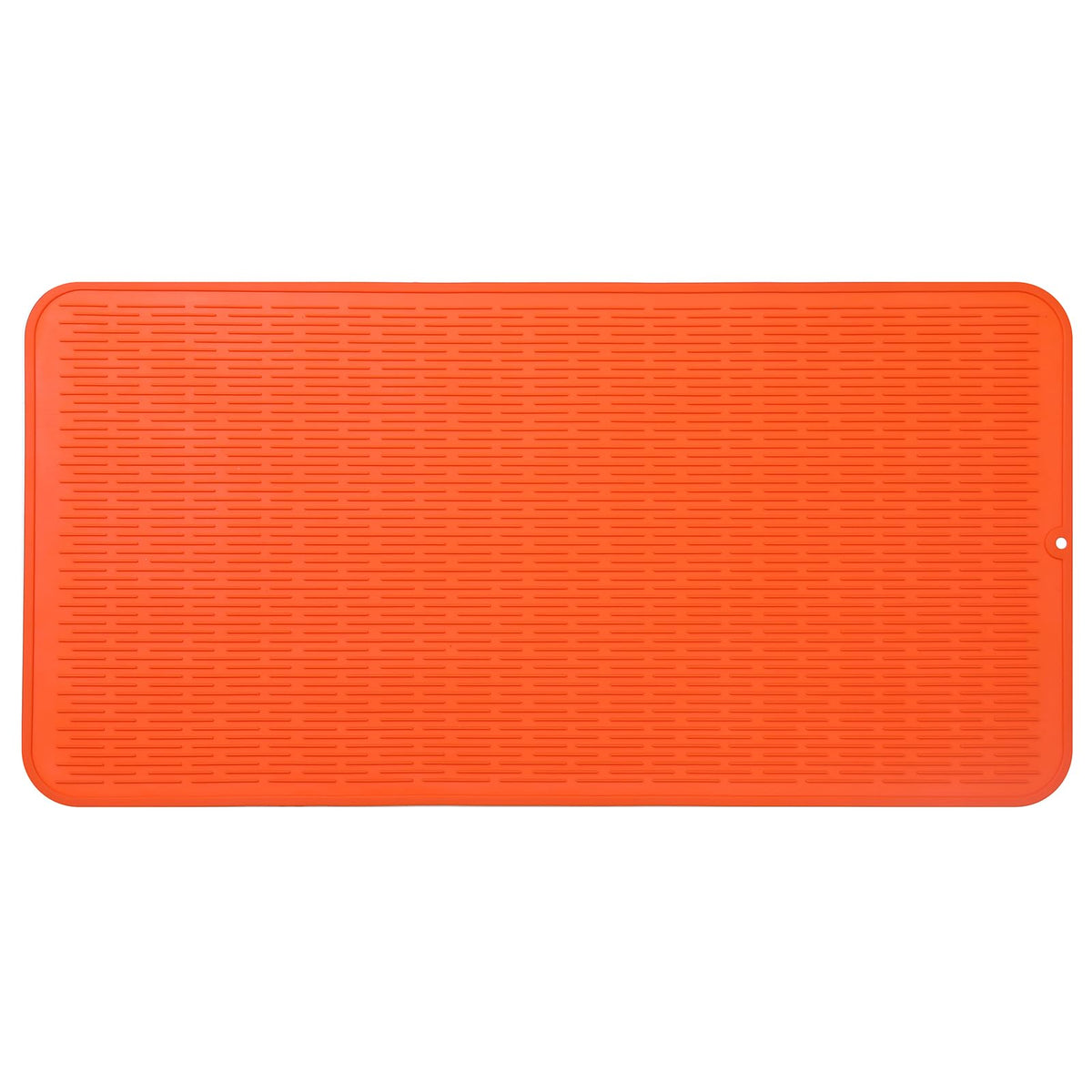 MicoYang Silicone Dish Drying Mat — Quick-Dry Ridges Counter & Sink Pad, Heat-Resistant Trivet to 450°F, Non-Slip & Dishwasher Safe, Roll-Up Storage, 18 Colors & 9 Sizes (Black, 16"×12")
