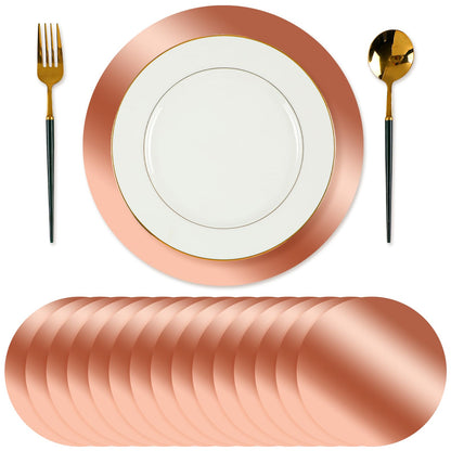Tioncy 50 Pcs Gold Round Paper Placemats Disposable Table Mats