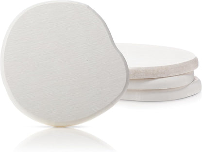 Diatomaceous Earth Coasters Set of 4，Cool Absorbent Quick-Dry Drink Coasters for Desks, Cute Modern Stone Design with Stylish White Aesthetic (4, White)