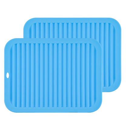 Silicone Hot Pads for Kitchen, Trivets for Hot Pots and Pans, Multi-Purpose Trivets for Quartz Countertops, Non Slip Trivet Mat, Silicone Mats for Kitchen Counter Pot Holders Set 2 Black