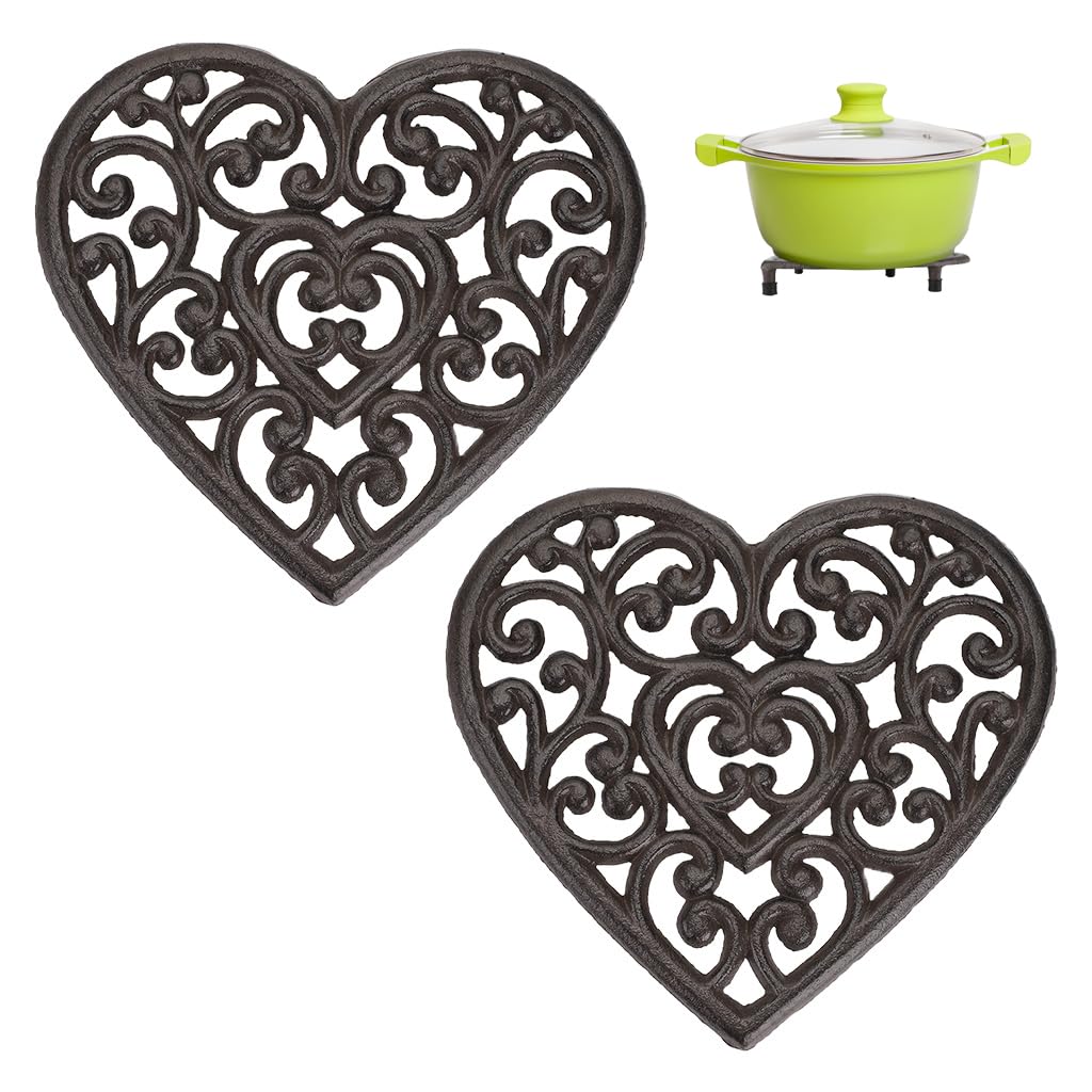 Sumnacon Cast Iron Trivet 2Pcs Heat Resistant Trivets for Hot Pots and Pans
