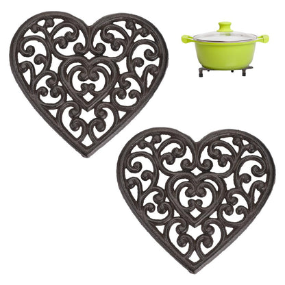 Sumnacon Cast Iron Trivet 2Pcs Heat Resistant Trivets for Hot Pots and Pans