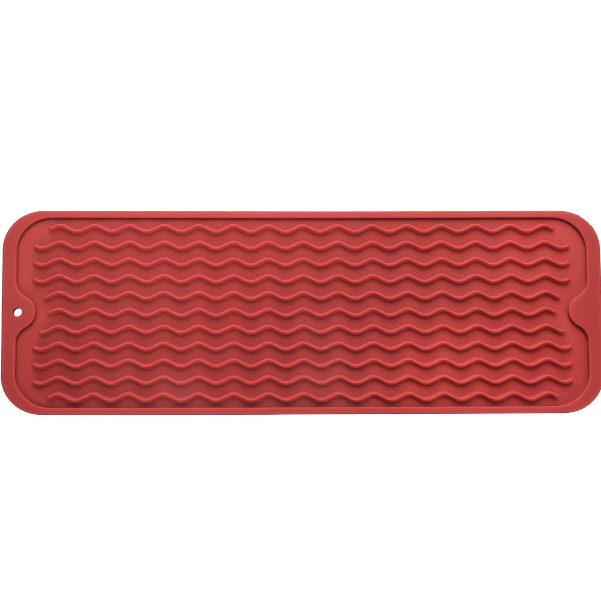 MicoYang Silicone Dish Drying Mat — Quick-Dry Ridges Counter & Sink Pad, Heat-Resistant Trivet to 450°F, Non-Slip & Dishwasher Safe, Roll-Up Storage, 18 Colors & 9 Sizes (Black, 16"×12")