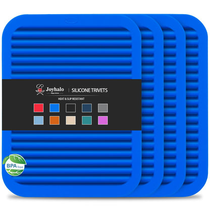Joyhalo 4 Pack Square Silicone Trivets