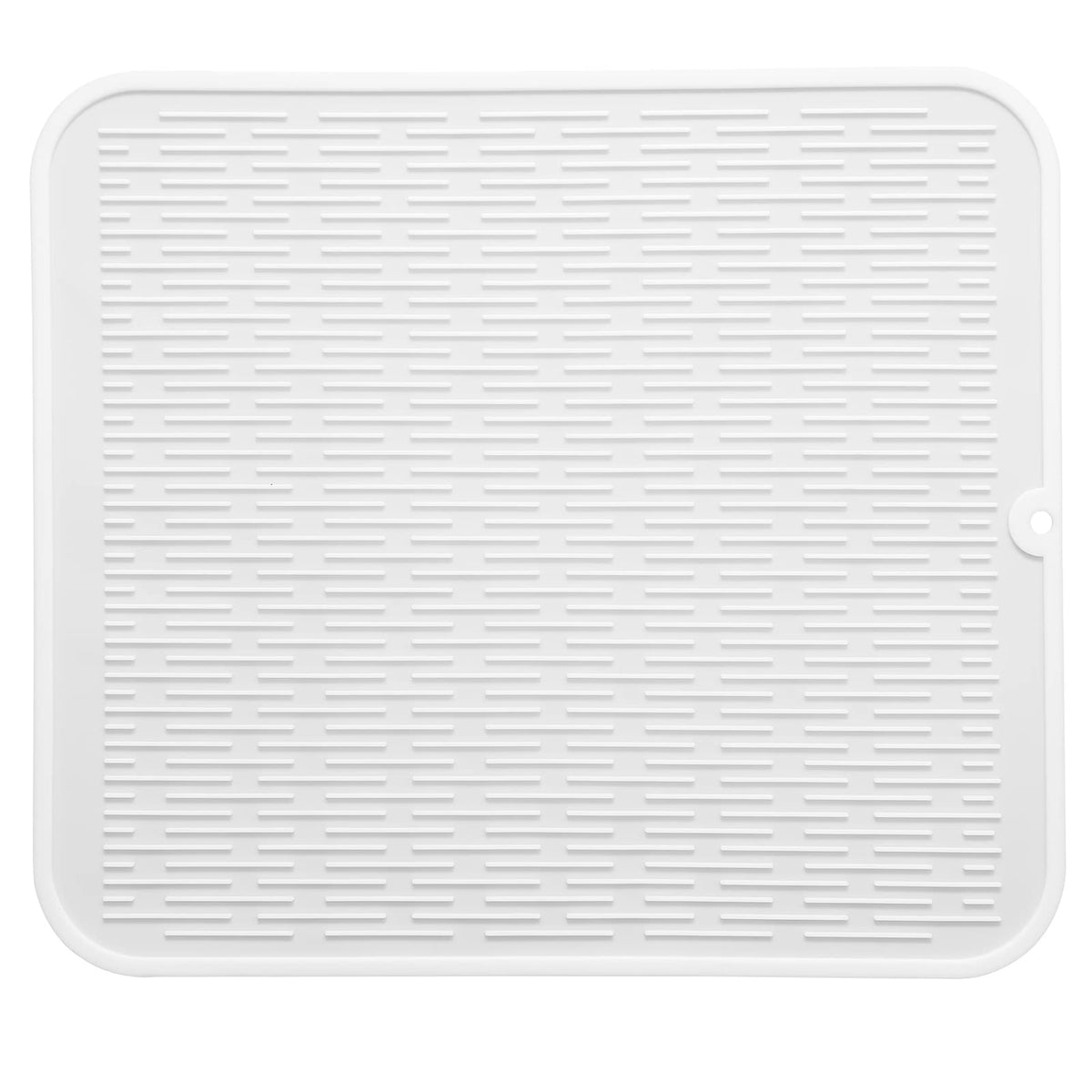 MicoYang Silicone Dish Drying Mat — Quick-Dry Ridges Counter & Sink Pad, Heat-Resistant Trivet to 450°F, Non-Slip & Dishwasher Safe, Roll-Up Storage, 18 Colors & 9 Sizes (Black, 16"×12")