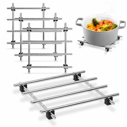 Metal Trivets for Hot Dishes 2 Pcs, Stainless Steel Trivet, 7 x 7 in