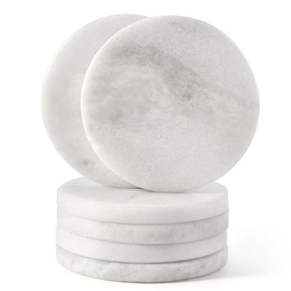 Koville Luxury Green Marble Coasters Set of 6 for Home Decor
