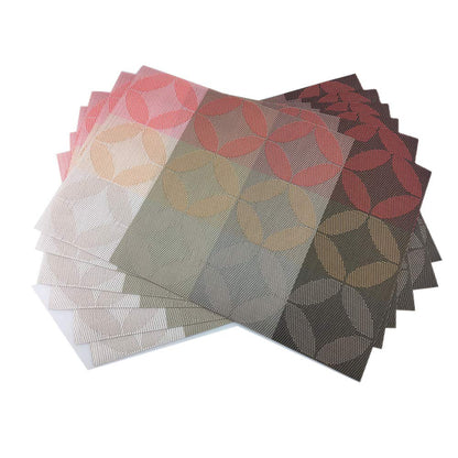Luxury Gold Placemats Set of 6 Crossweave Woven Vinyl Placemat for Dining Table Heat Resistant Non-Slip Kitchen Table Mats Easy to Clean