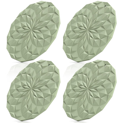 ME.FAN Silicone Trivet Mats - 4 Pack Pot Holders - 7.4'' Thickened Hot Pads for Hot pots, Pans and Dishes, Heat Resistant Silicone Trivet for Table and Counter Top Coffee