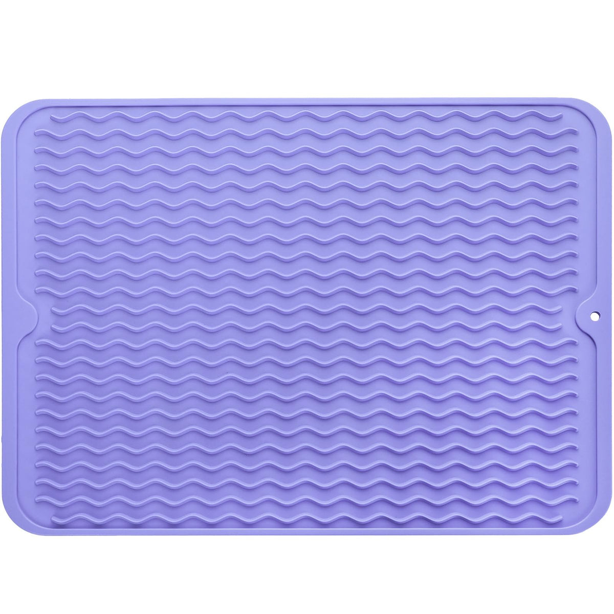 MicoYang Silicone Dish Drying Mat — Quick-Dry Ridges Counter & Sink Pad, Heat-Resistant Trivet to 450°F, Non-Slip & Dishwasher Safe, Roll-Up Storage, 18 Colors & 9 Sizes (Black, 16"×12")