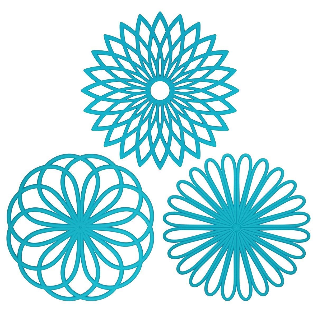 ME.FAN Silicone Trivet Mat - Kitchen Hot Pads for Pots & Dish - Insulated Teapot Trivet - Flexible, Durable, Non-Slip Large Coasters 3 Set Desert Sage
