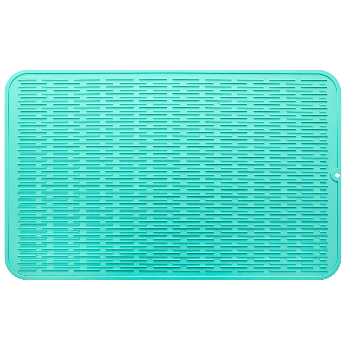 MicoYang Silicone Dish Drying Mat — Quick-Dry Ridges Counter & Sink Pad, Heat-Resistant Trivet to 450°F, Non-Slip & Dishwasher Safe, Roll-Up Storage, 18 Colors & 9 Sizes (Black, 16"×12")