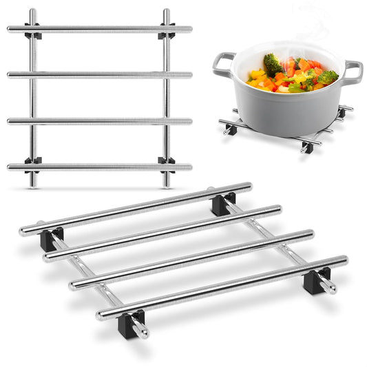 Metal Trivets for Hot Dishes 2 Pcs, Stainless Steel Trivet, 7 x 7 in