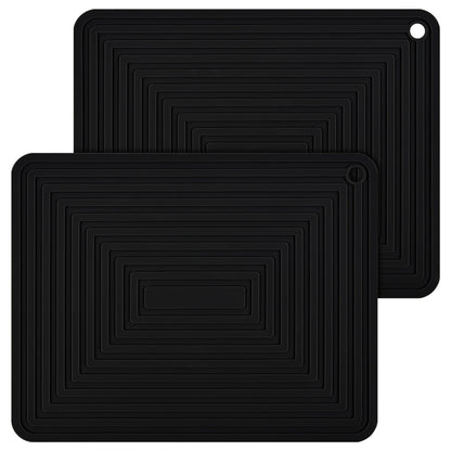 Trivets for Hot Dishes, Trivet Hot Pads for Kitchen, Silicone Trivets for Pots and Pans, Silicone Pot Holders, Trivet for Quartz Countertops, Heat Resistant Mats Set 2 White
